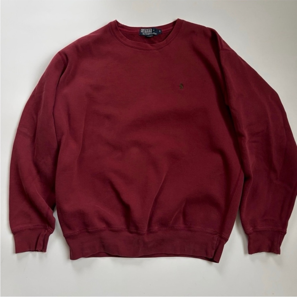 Vintage Polo Ralph Lauren Red Crewneck Sweatshirt Cotton Pony Size M